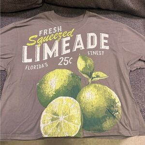 Gray Limeade Graphic Crop Top